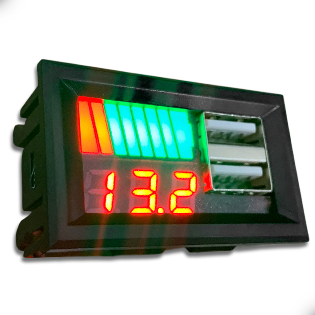 Mini Voltimetro ASX Medidor de Bateria Display Digital Indicador Carga 2 USB 0-30v em Oferta na Shopee