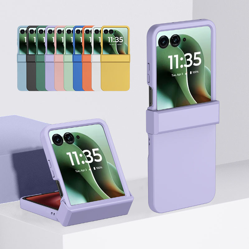 Capa Fina De Cor Doce Para Motorola Razr 40 50 60 Ultra 5G , Sólida , Conjunto De Dobradiça De 3 Peças , Proteção Antiar em Oferta na Shopee