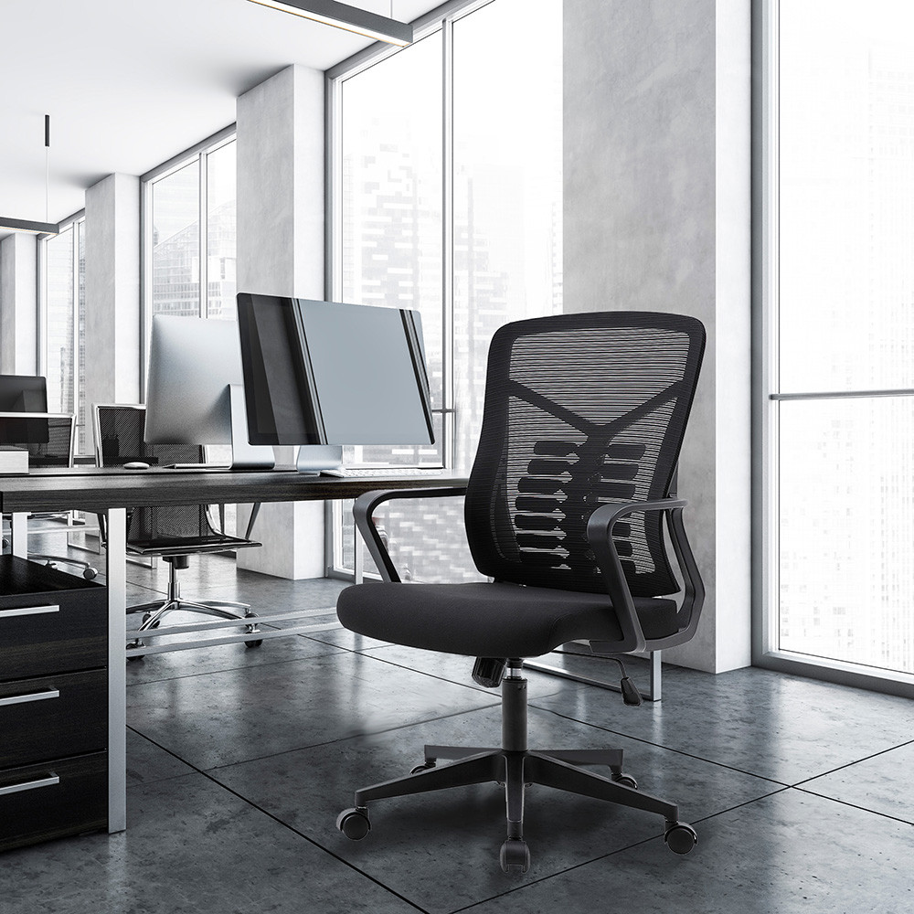 ​Cadeira de Escritório LEAP, ELG, OCH05, Ergonômica, Ajuste de altura, Tela Mesh, até 120kg, Preto - Home & Living