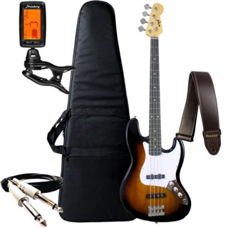 Kit Contra Baixo Bravo 4 Cordas Bb100 Passivo Jazz Bass + Acessórios em Oferta na Shopee