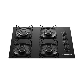 Cooktop 4 Bocas a Gás Continental Mesa de Vidro Preto com Acendimento Automático (KC4GR) em Oferta na Shopee