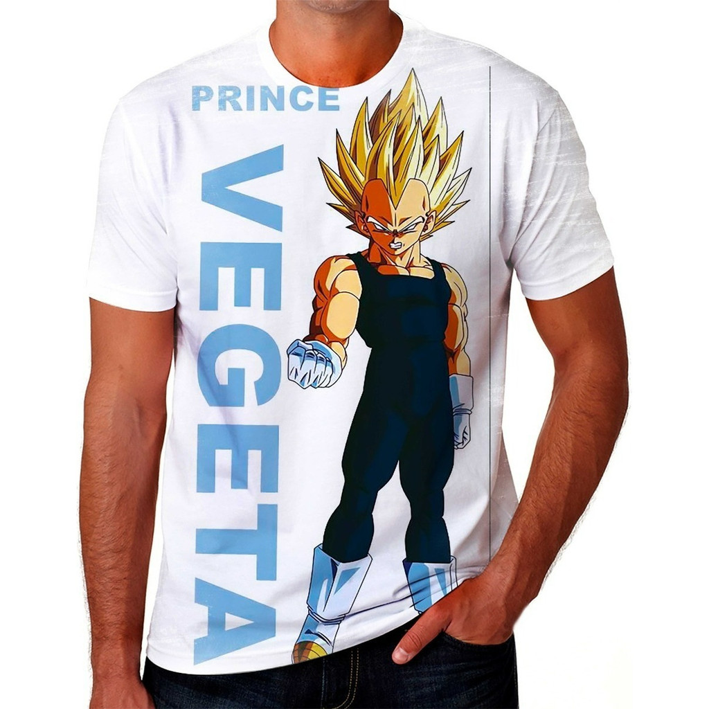 Camisa Camiseta Dragon Ball Z Vegeta Principe Masculina 3