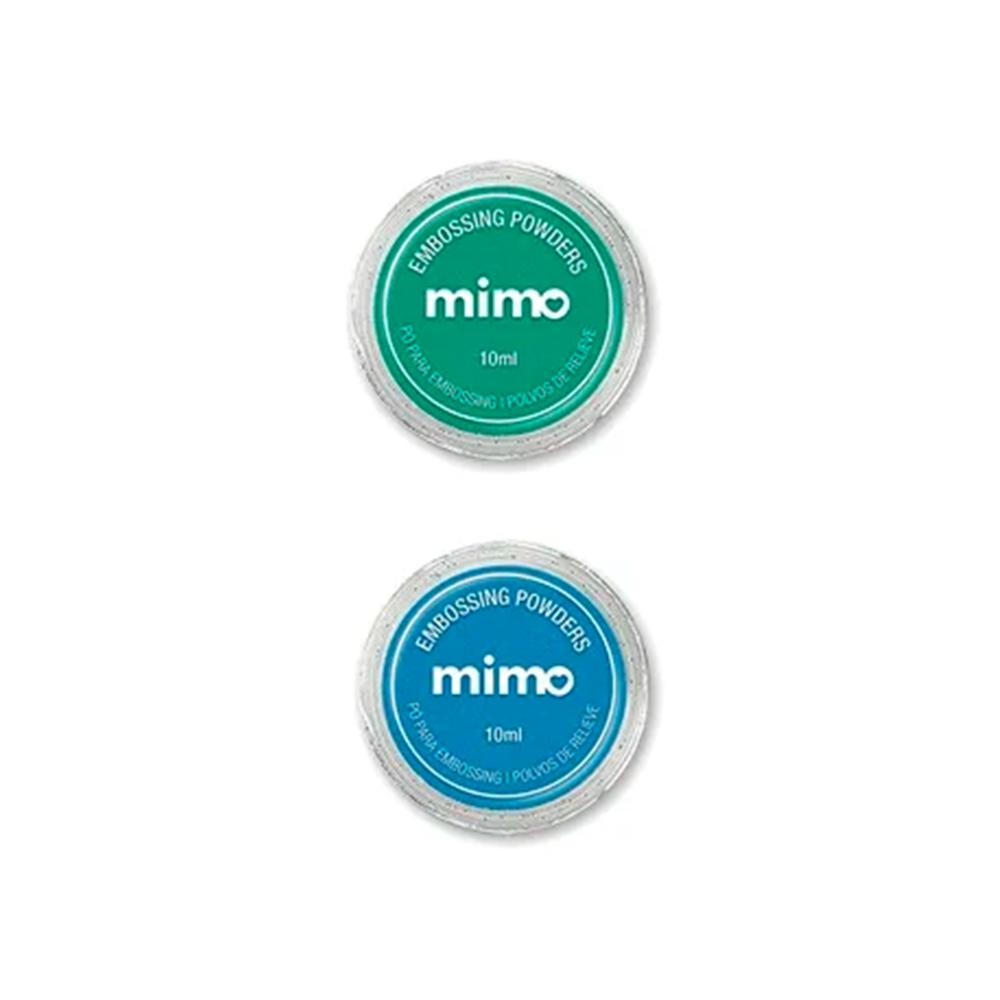 Pó de Embossing Comum Verde e Azul - Mimo - 2 Unids em Oferta na Shopee