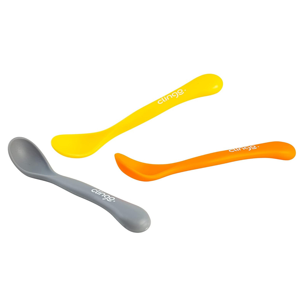 Colher Colors  - Kit 3 Unid Cinza/Laranja/Amarelo
