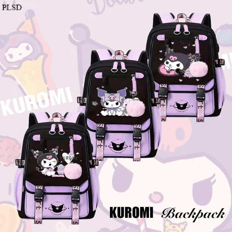 Sanrio Kuromi Mochila Para Estudantes De Moda De Grande Capacidade Personalidade Respirável Multiuso Sacos Escolares Fem