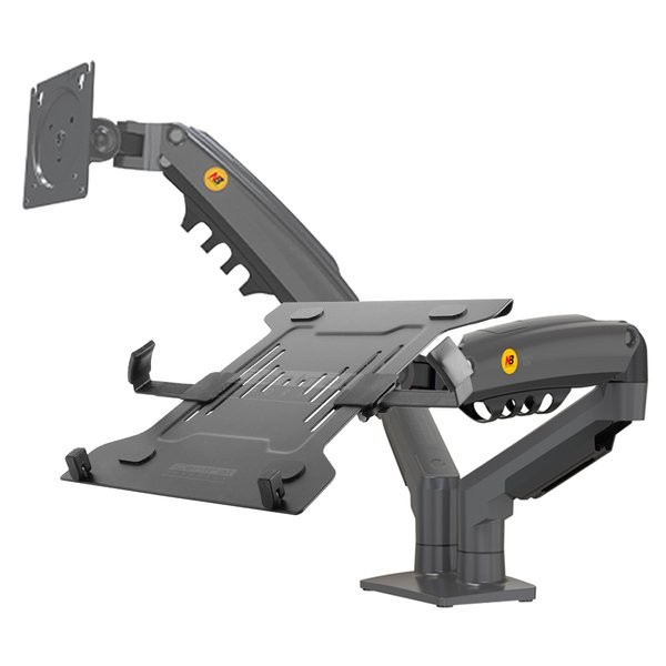 Kit Suporte Articulado Monitor e Notebook Pistão F160 NB + Bandeja Apoio NBH-2