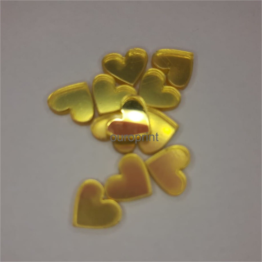 Aplique Coração finalizador para Laço em acrilico espelhado, aplique para personalizado de luxo - tag de lembrancinha !