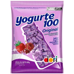 Bala Mastigável Yogurte 100 Frutas Vermelhas 500g - Dori
