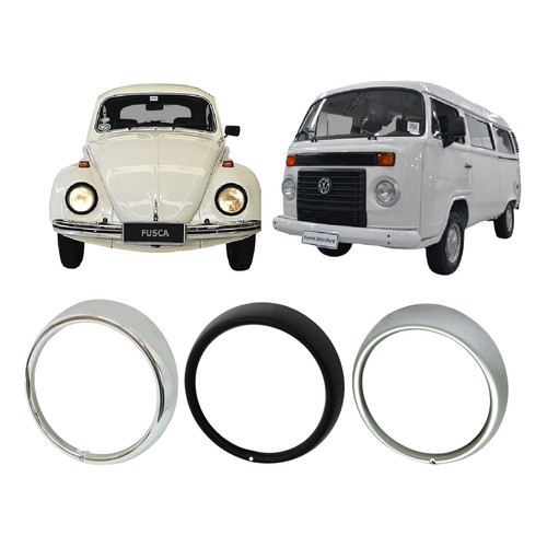 Aro Do Farol Do Fusca Da Kombi Cromado Preto Cinza 76/2014 em Oferta na Shopee