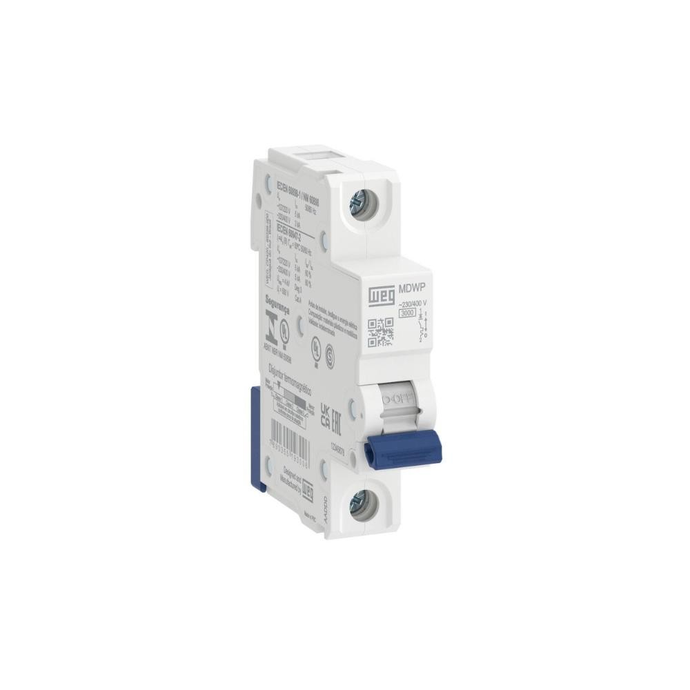 Minidisjuntor curva B 1X10A 3KA MDWP-B10 WEG 10 Amperes Mini Disjuntor