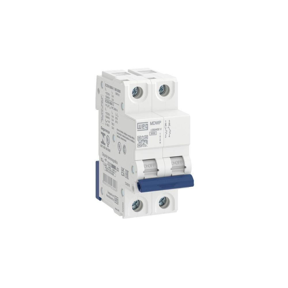 Minidisjuntor Curva C 2X10A 3KA MDWP-C10-2 Weg 10 Amperes Mini Disjuntor