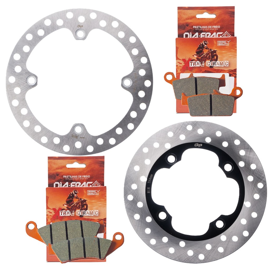Kit Discos de Freio Xre 300 Sem Abs 2009-2018 + Pastilhas Diafrag Trail (Cerâmica) em Oferta na Shopee