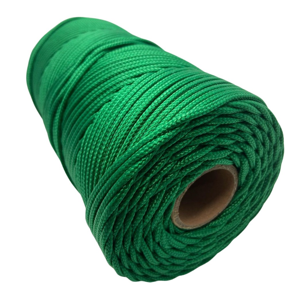 Corda Trançada 2,5mm (seda) rolo 143M Cor Verde Bandeira GKL