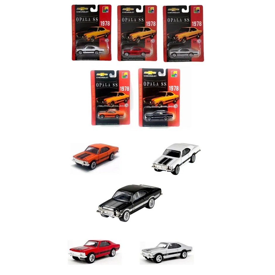 Kit Chevrolet Opala 5 modelos Miniatura CKS Pneu de Borracha