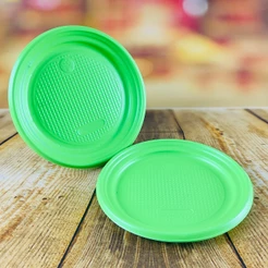 50 PRATOS SOBREMESA FESTA VERDE NEON 15cm (PLASTIK)