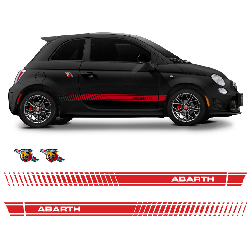 Kit Faixa Fiat 500 Abarth Adesivo Vermelho + Emblema Lateral em Oferta na Shopee