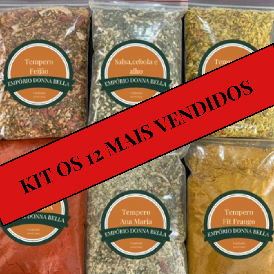 kit 12 temperos naturais mais vendidos-360g em Oferta na Shopee