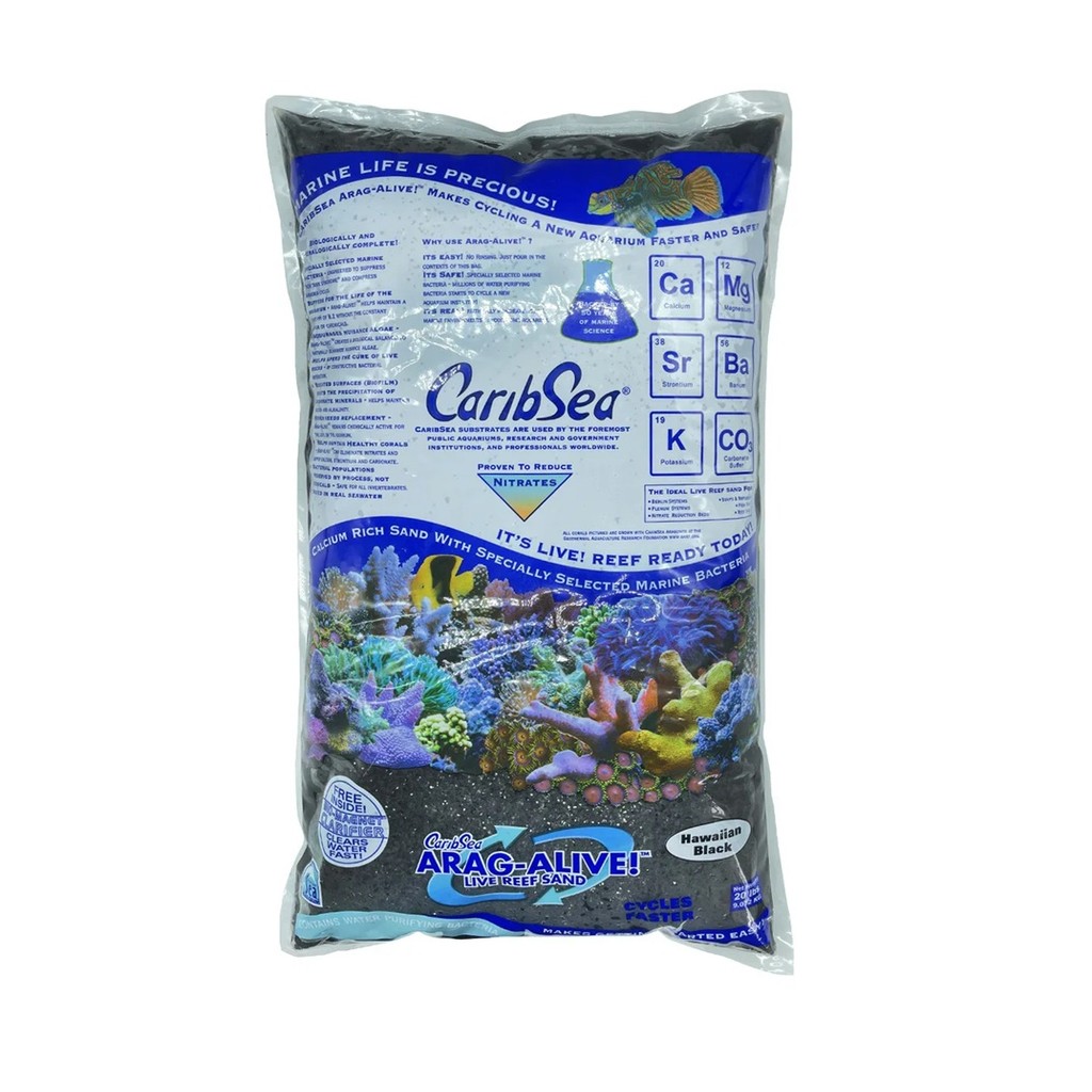 Substrato Basaltico Para Aquário Marinho Aragalive Black 9kg