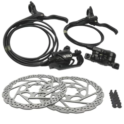 PAR FREIO HIDRÁULICO ABSOLUTE WILD 2 HD-220 - PINÇA 2 PISTÕES C/ DISCOS DE 6 PARAFUSOS 160MM PRETO