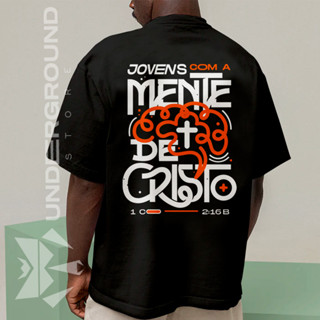Camiseta Preta Unissex Cristã Estampada Jovens Com a Mente De Cristo em Oferta na Shopee