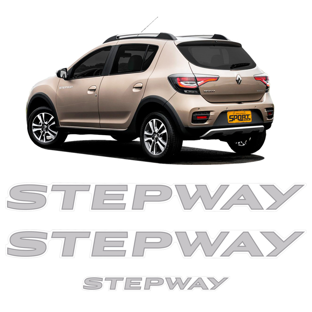 Adesivos Sandero Stepway 2020 2021 Lateral e Traseiro Cinza