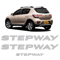 Adesivos Sandero Stepway 2020 2021 Lateral e Traseiro Cinza