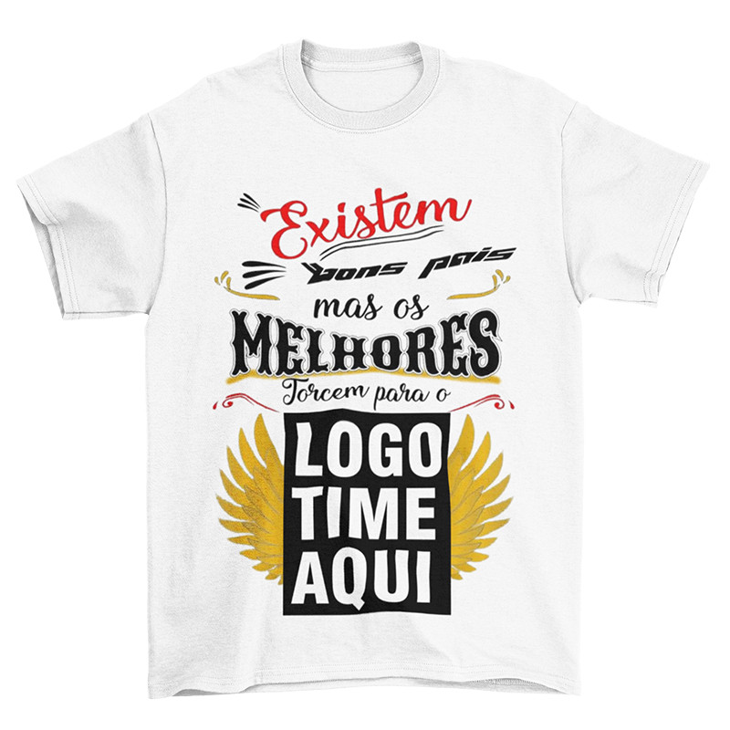 Camisa Presente para o Dia Dos Pais Camiseta Masculina Personalizada Seu Time Aqui