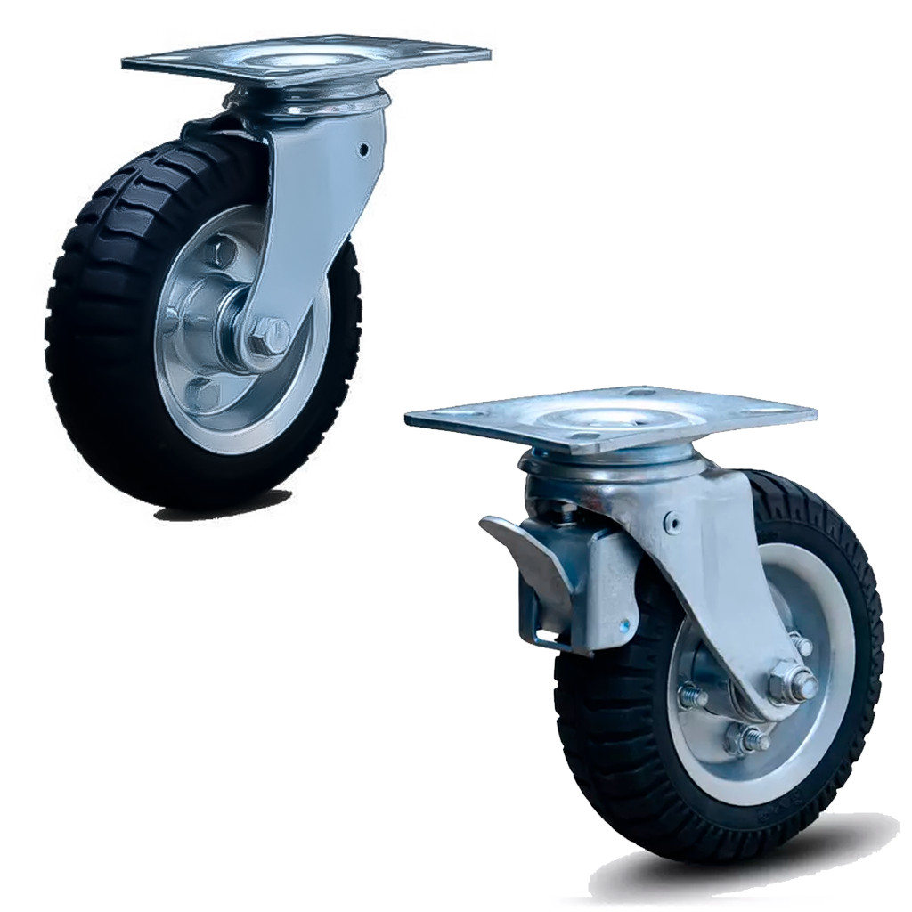 Rodízio Giratório 6Pol. Pneumática Com Ou Sem Freio Até 90kg Para Carrinho Carriola Carga Industrial em Oferta na Shopee