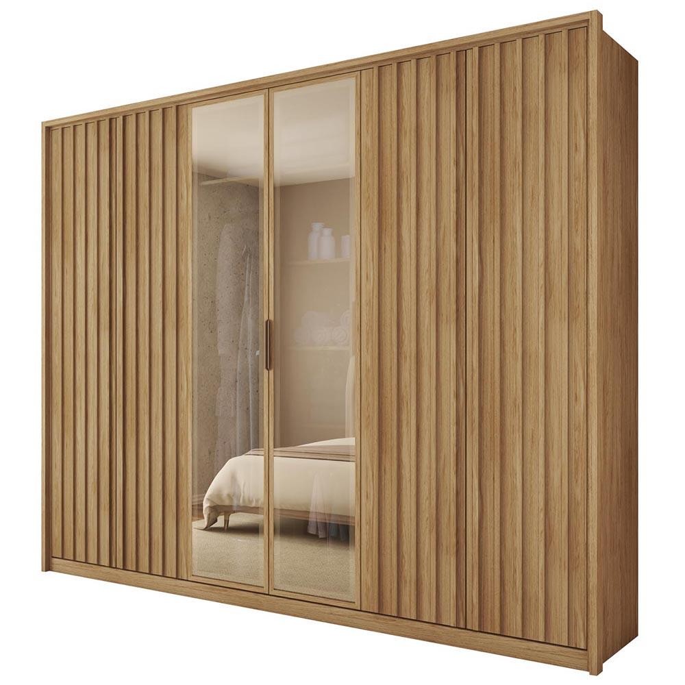 Guarda Roupa Casal 6 Portas 4 Gavetas Turium C01 Buriti - Mpozenato