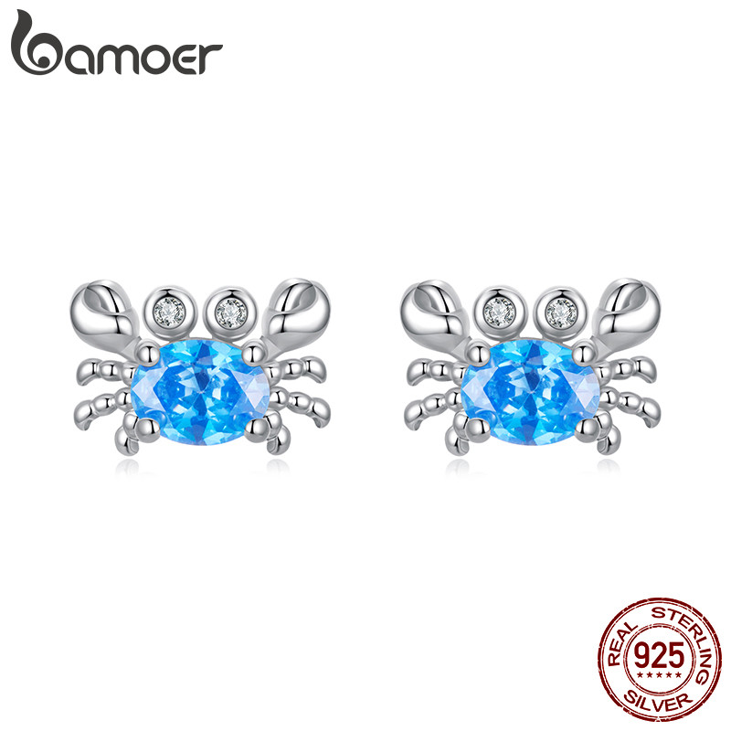 Brincos De Prata Esterlina 925 Bamoer Com Design De Caranguejo , Joias , Presentes Para Mulheres