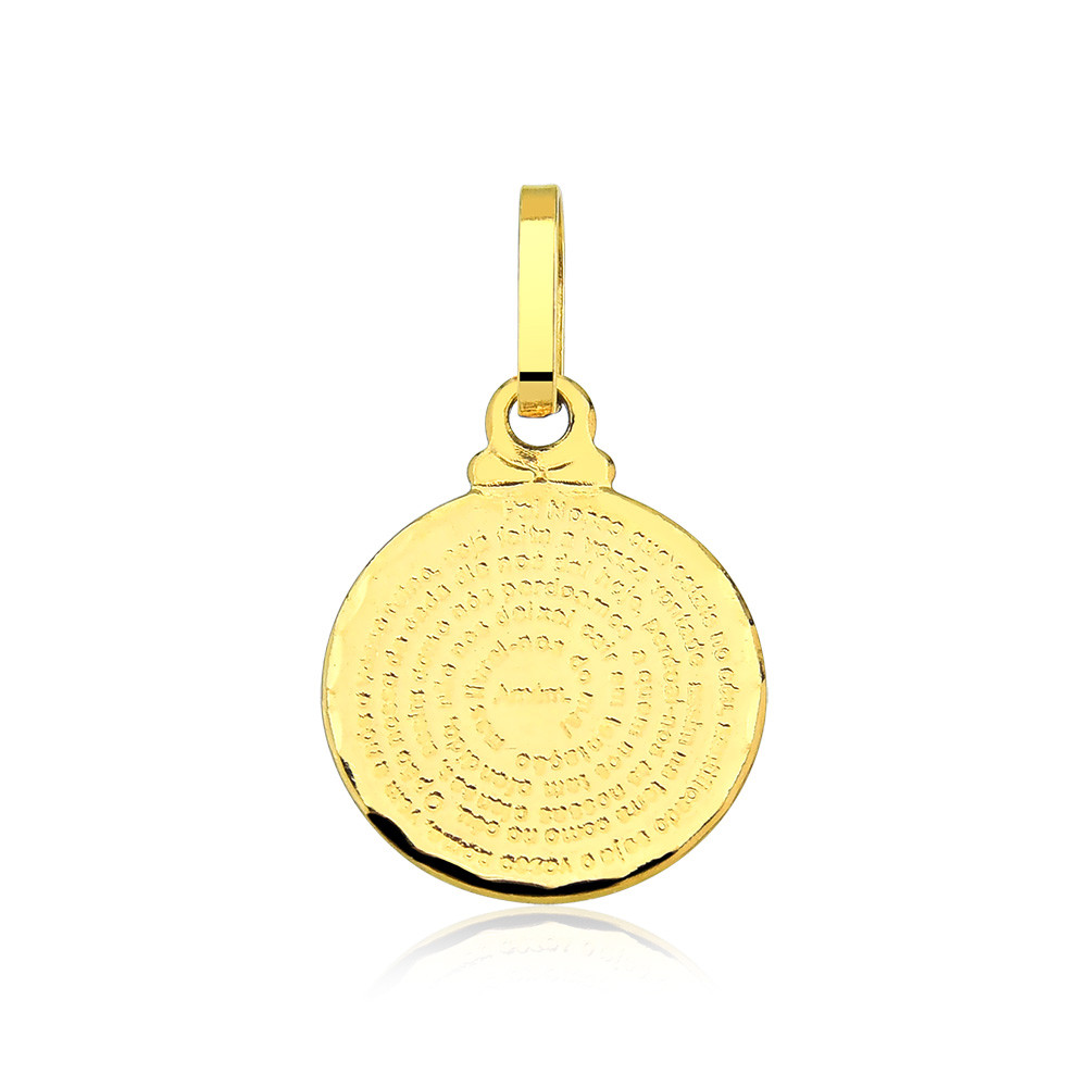 Pingente Redondo Mandala Pai Nosso Em Ouro 18k em Oferta na Shopee