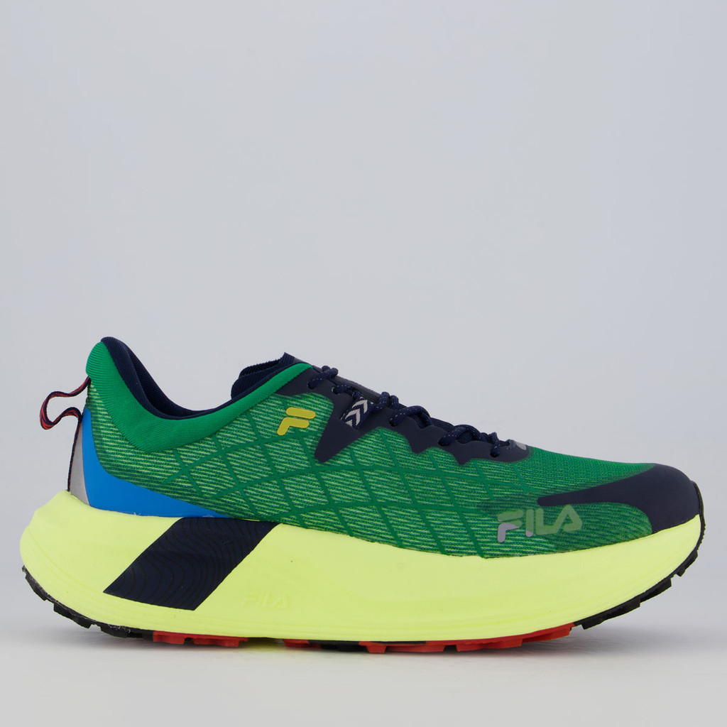 Tênis Fila Racer Skytrail Verde e Marinho em Oferta na Shopee