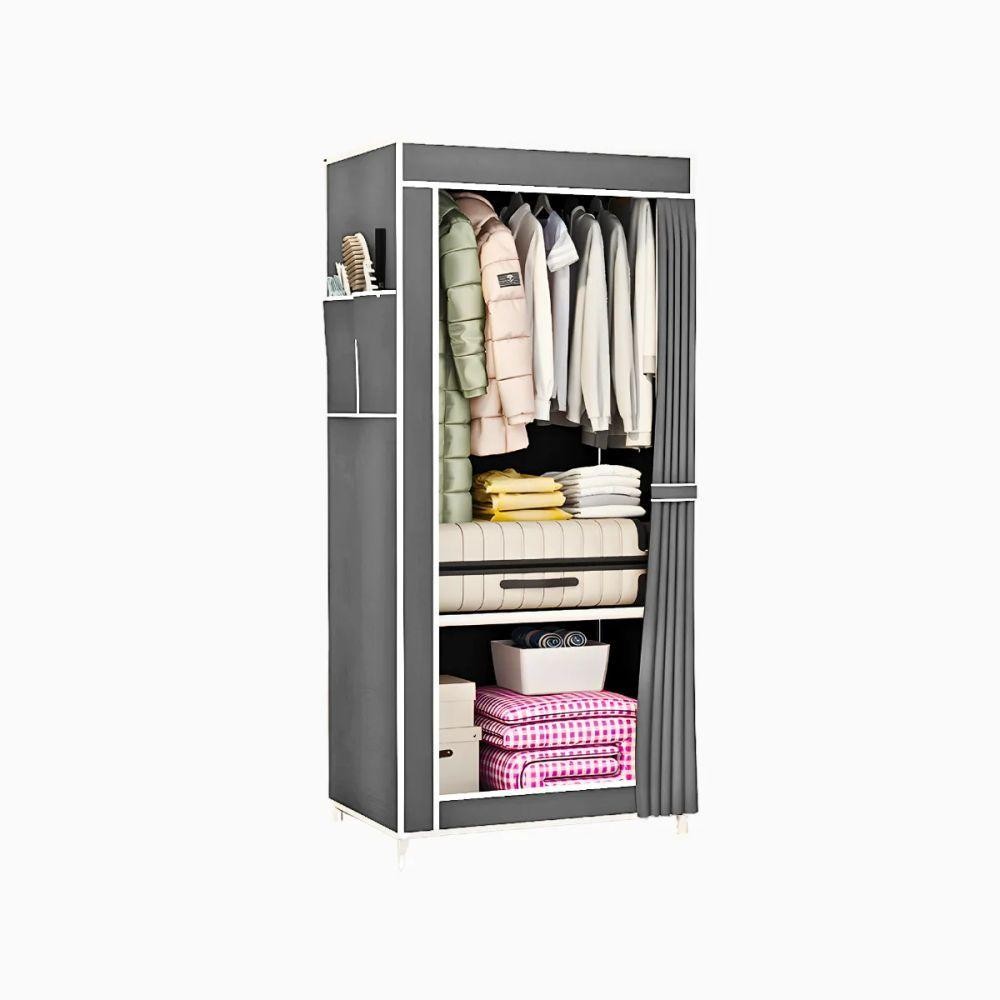 Guarda Roupa Closet Dobrável Organizador - Cinza - Home & Living