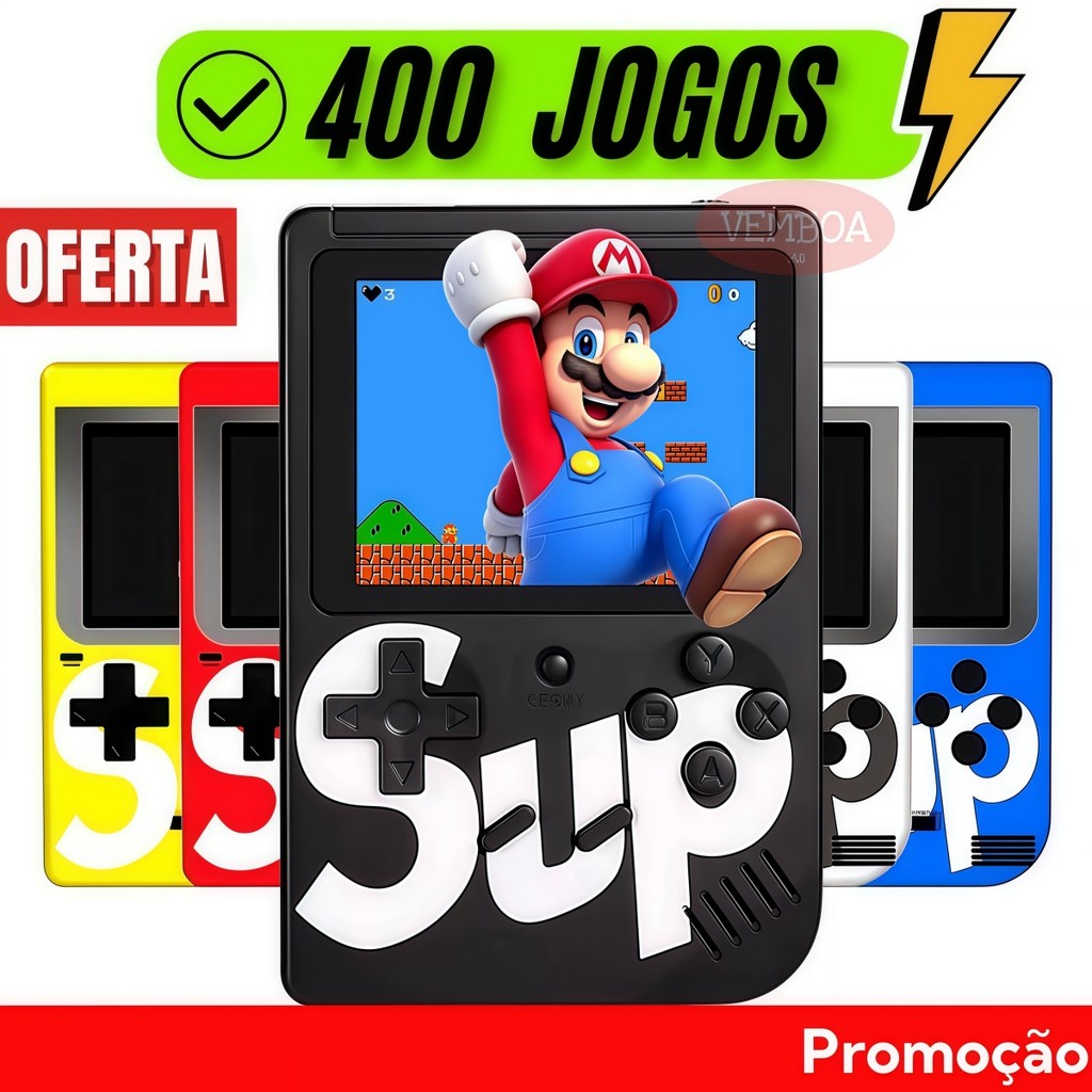 Mini Video Game Sup Game Box 400 Jogos Em 1 Portátil Jogos Antigos Clássicos Antigos Anos 80 em Oferta na Shopee