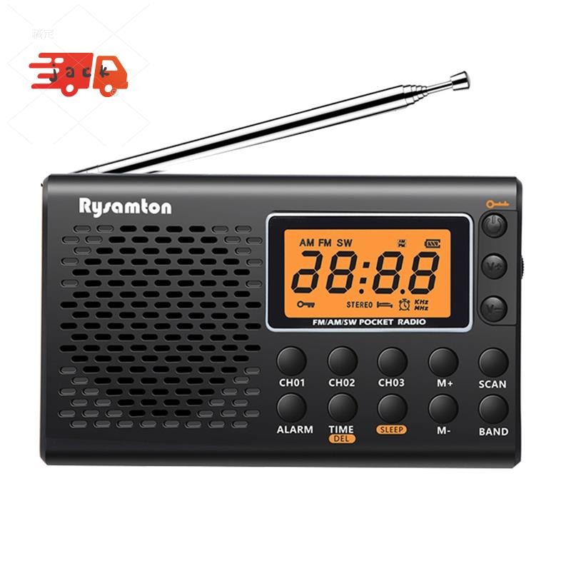 Banda Completa FM AM SW Rádio Portátil Estéreo Com Display Digital Manual De Dupla Finalidade