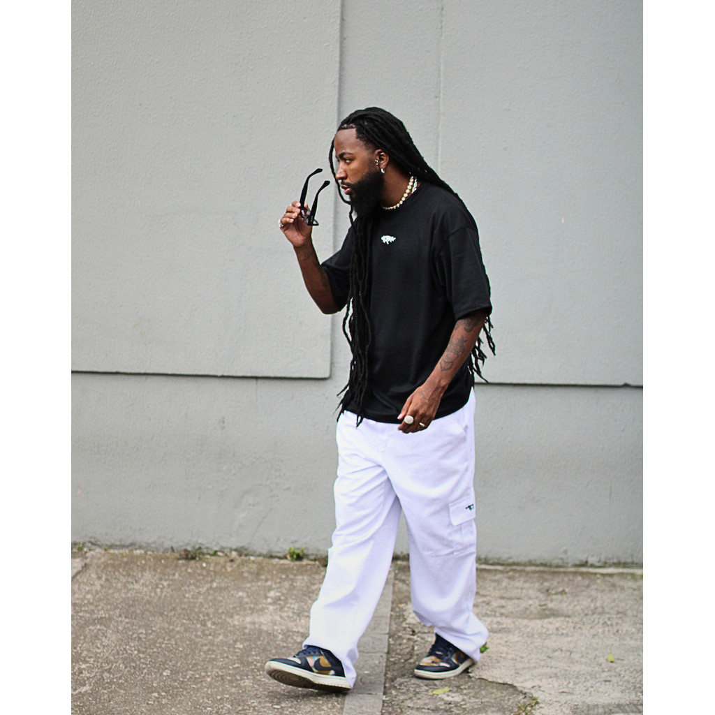 Calça Masculina Cargo Tupac Unissex Hip hop Em Sarja