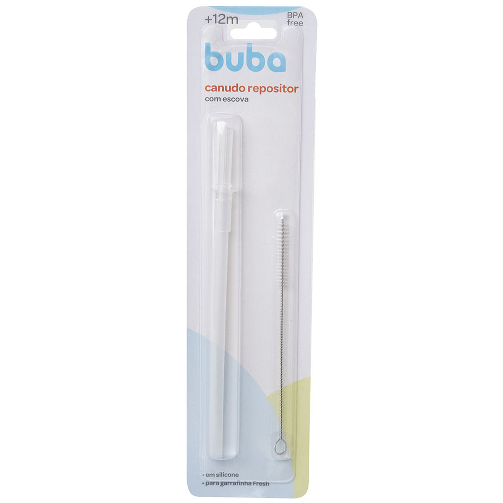 Canudo Repositor com escova Buba +12 Transparente