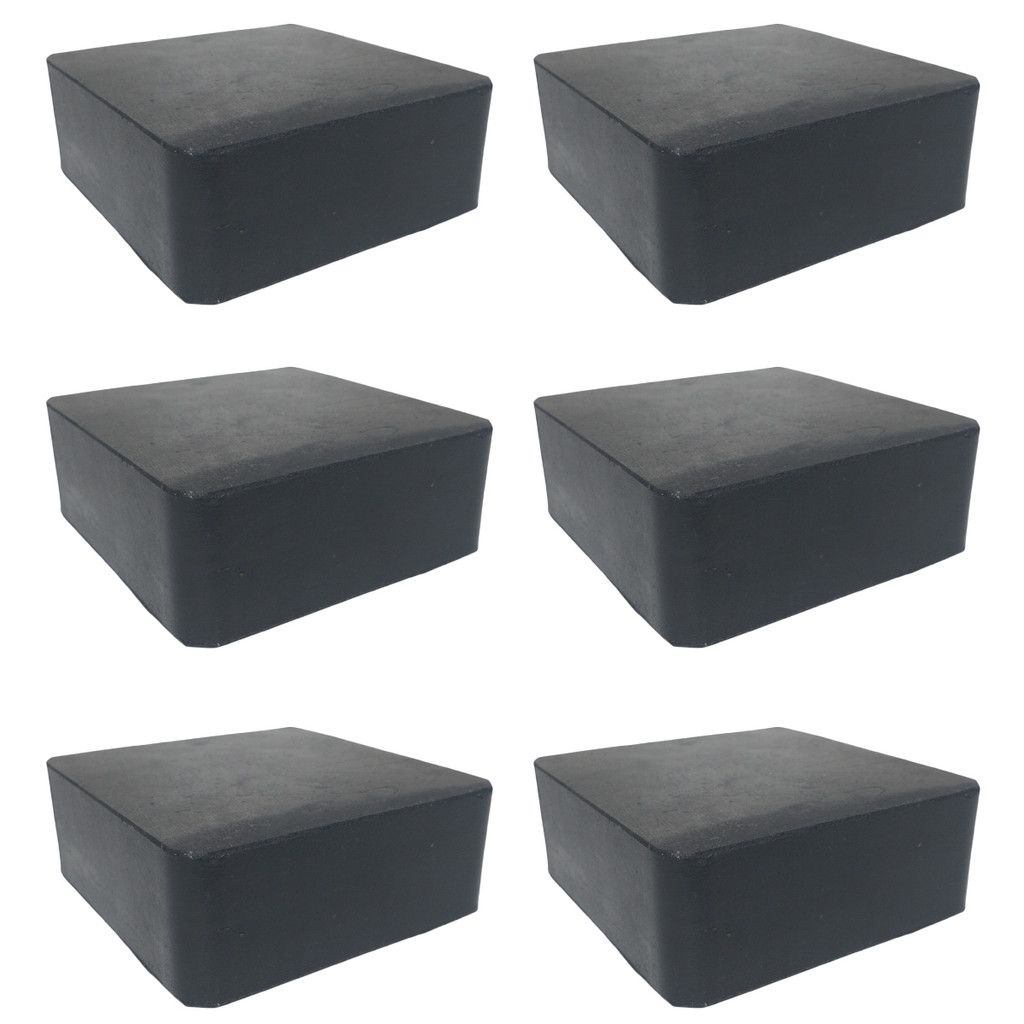 Kit 6 Calços De Borracha Maciços 100x100x38mm Antivibração Impacto Borrachas Londrina