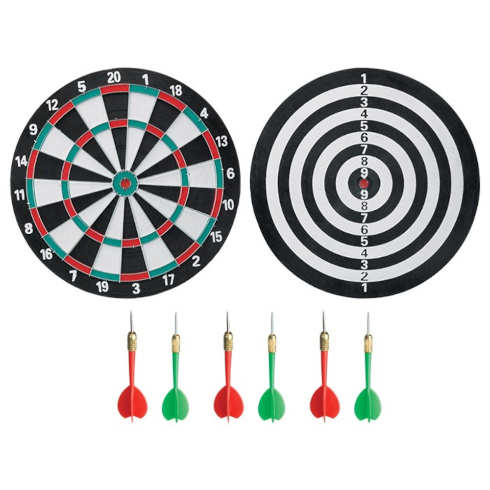 Jogo De Dardo 30cm 6 Dardos 1 Alvo de Dois Lados Zein