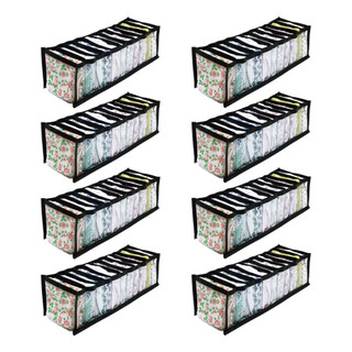 Kit 8 Organizador Transparente Flexível Roupas Gaveta Cômoda