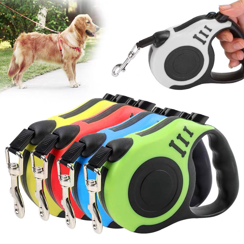 Coleira Guia Retrátil 3/5 Metros Para Cachorro e Gato/ Resistente Com Trava de Segurança/ Até 11.33kg - WYL