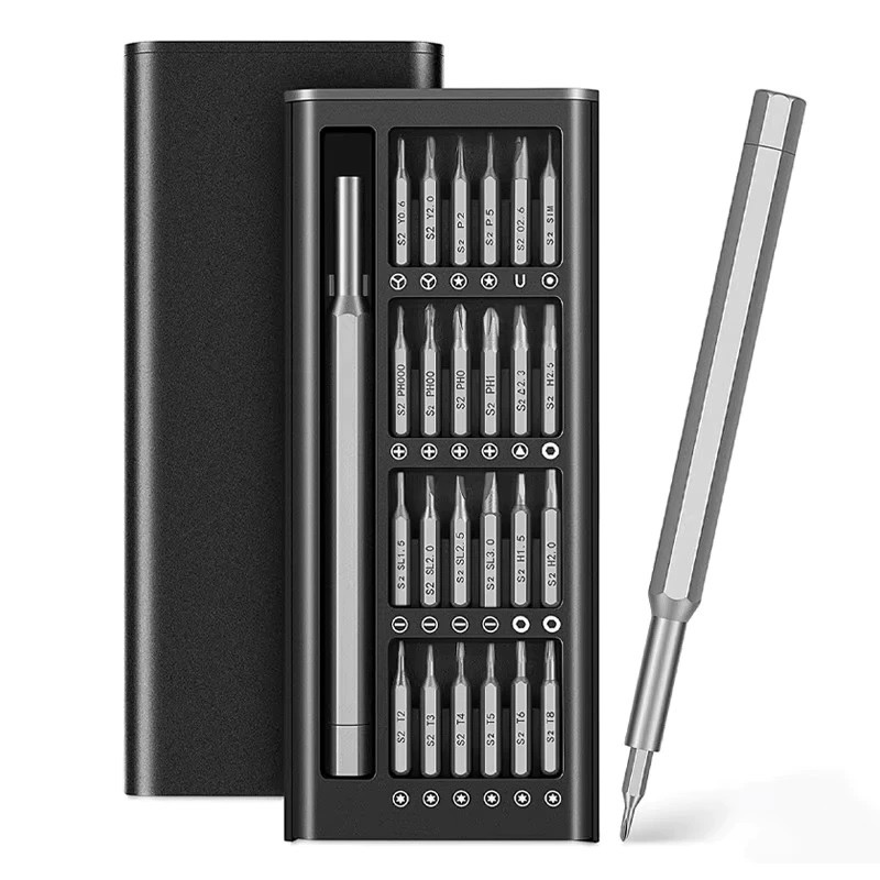 Kit Ferramenta Chave Magnética Precisão 24 Peças Conserto Relógio Reparos Iphone Android Pc