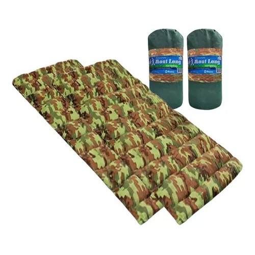Kit 2 Colchonetes Verde Solteiro: Para Camping e Viagens