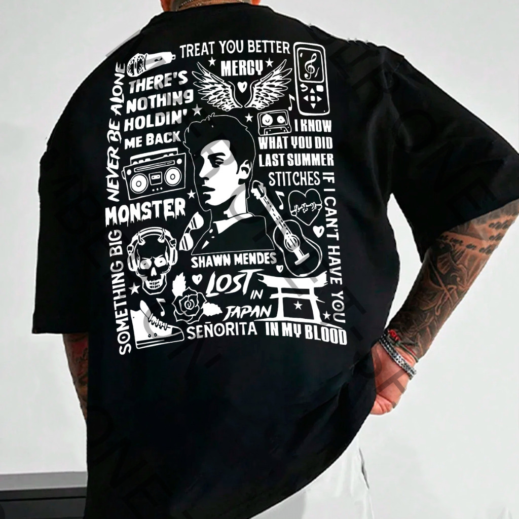 Camiseta Basica e OVERSIZED Shawn Mendes Lost Mercy Album Aesthtic Tour Unissex