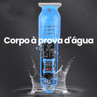 Cortador de Cabelo Profissional Sem Fio com Display LCD Inteligente e Barbeador Transparente para Homens em Oferta na Shopee