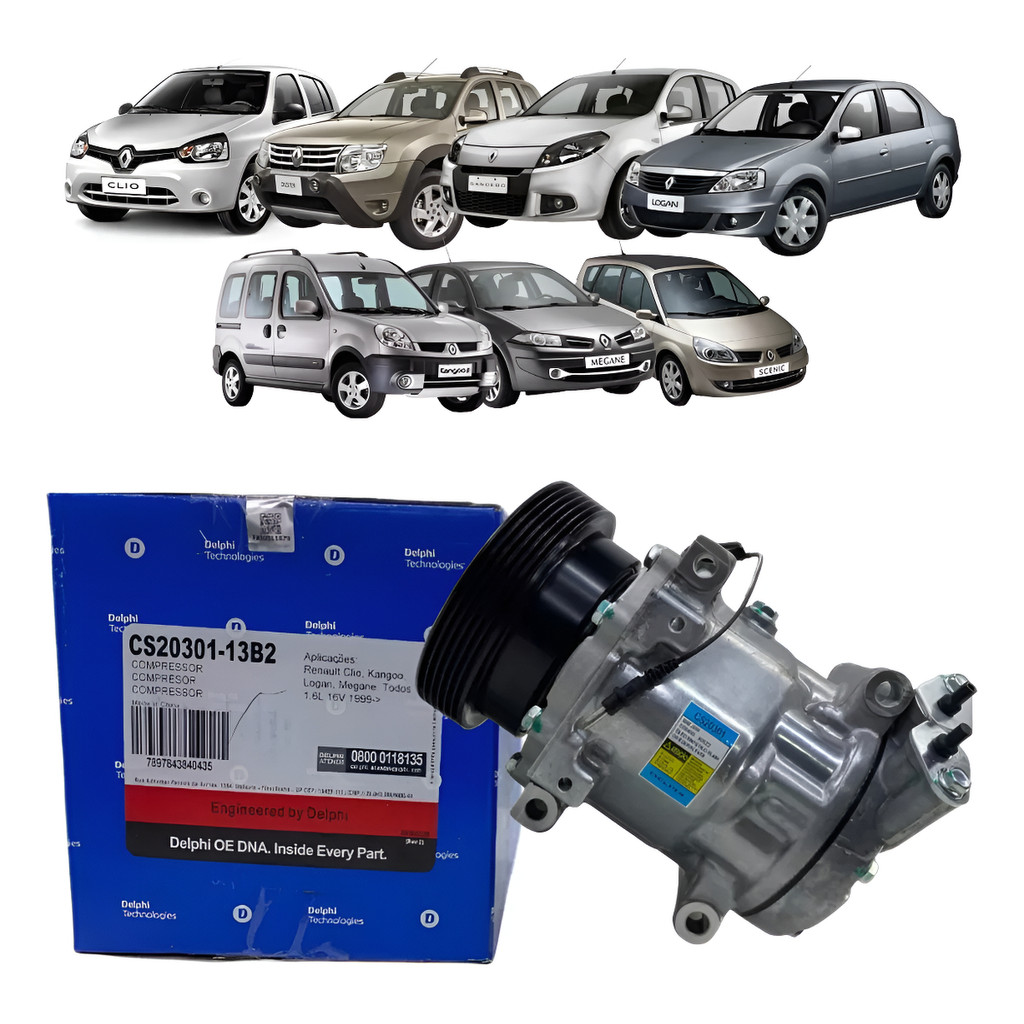Compressor Ar Clio 1.6 01 A 2009 6pk 125mm Delphi