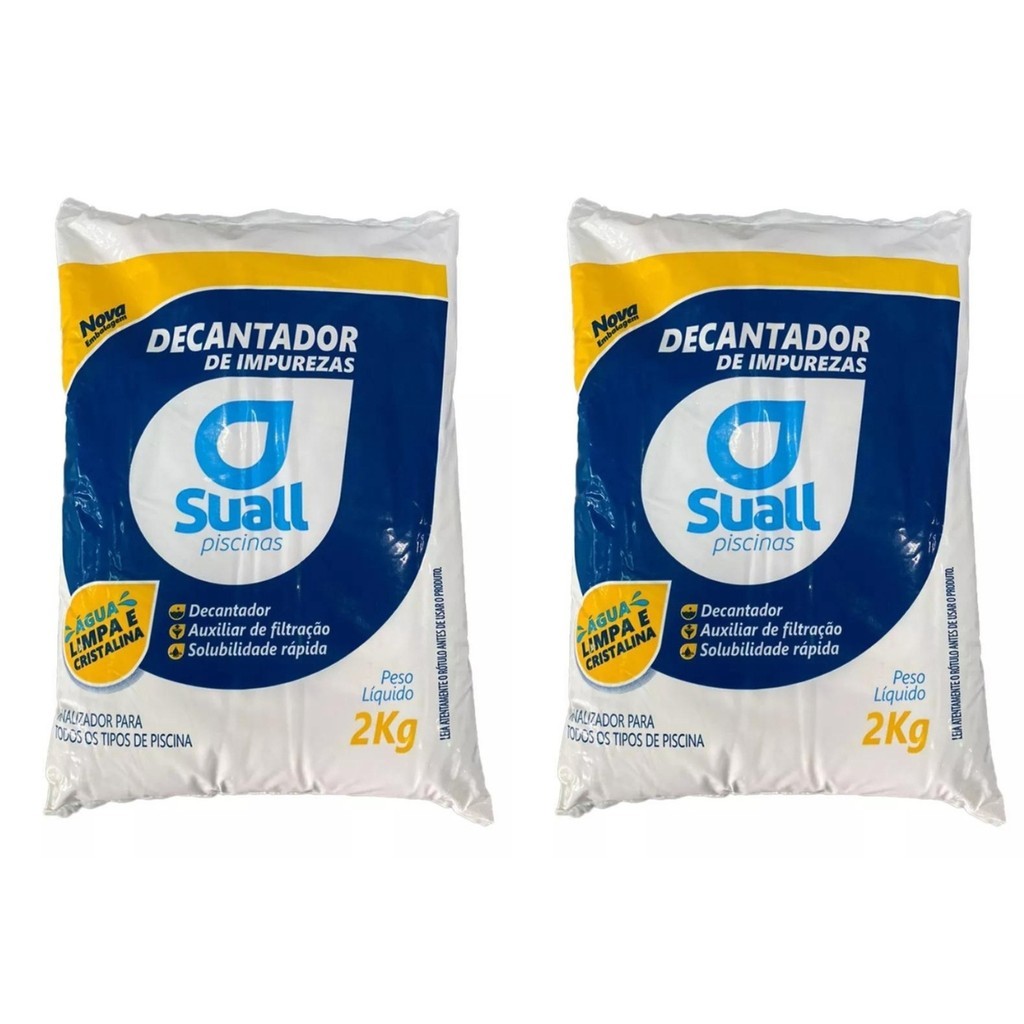 Kit 2 Decantador Impurezas 2kg Sulfato De Aluminio Suall