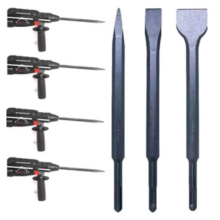 Conjunto com 3 Peças Ponteira Talhadeiras Para Martelete Sds Aço Crv