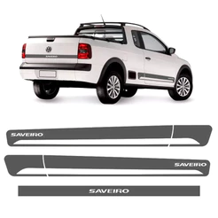 Faixas Saveiro G5 G6 2014/ Adesivos Lateral/Traseiro Grafite