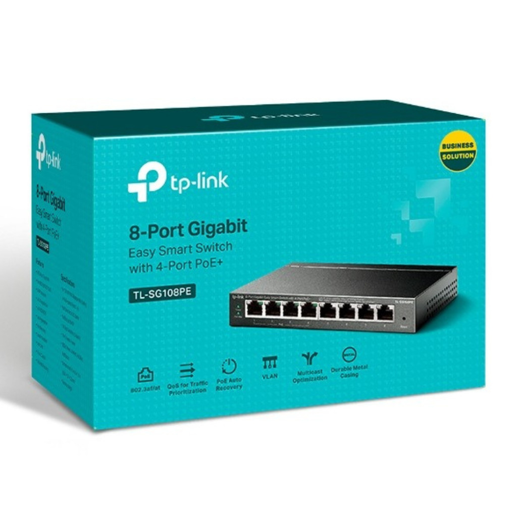 Switch TP-Link TL-SG108PE 8 Portas Easy Smart 10/100/100Mbps